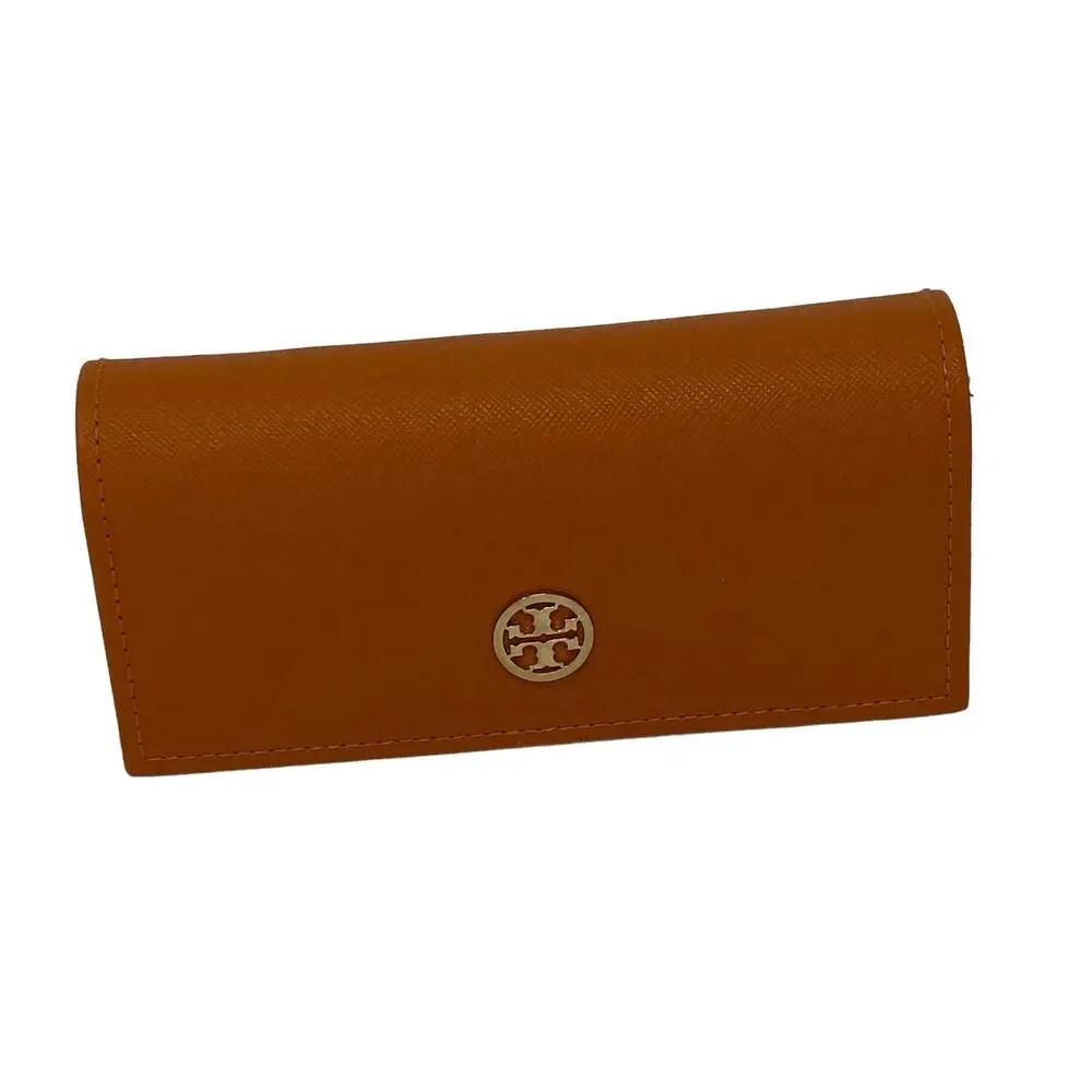 Tory Burch Orange‎ Gold Tone Logo Sunglasses Eyeglasses Case 6.5 x 3.5 Case Only